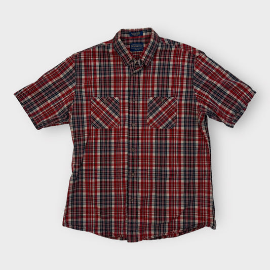 Pendleton Santiam S/s Button-Up Shirt | L | Red/White/Blue Plaid | Pre-Owned