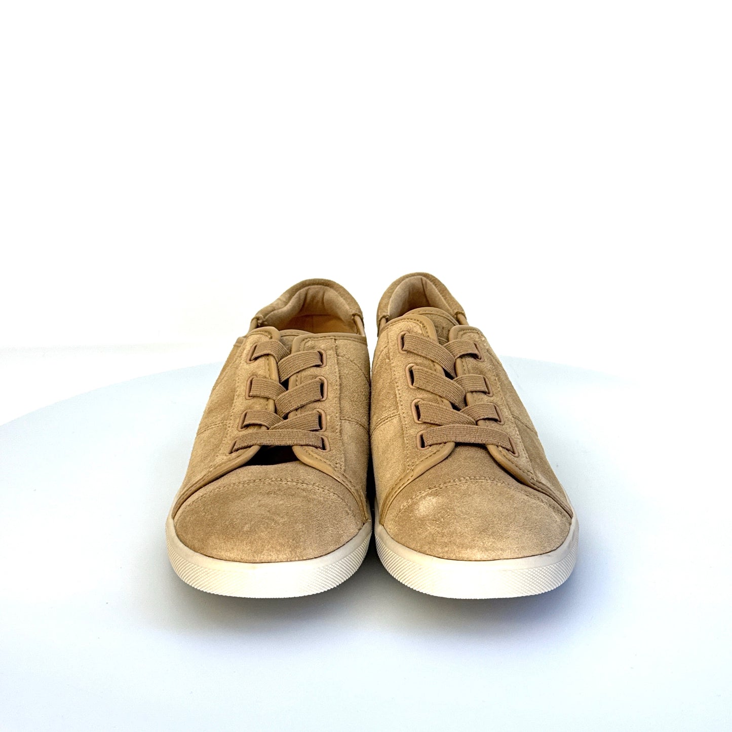 Vionic | Jean Suede Sneakers Water Resistant Cup Sole Shoes | Color: Cream/Tan | Size: 8 | Pre-Owned