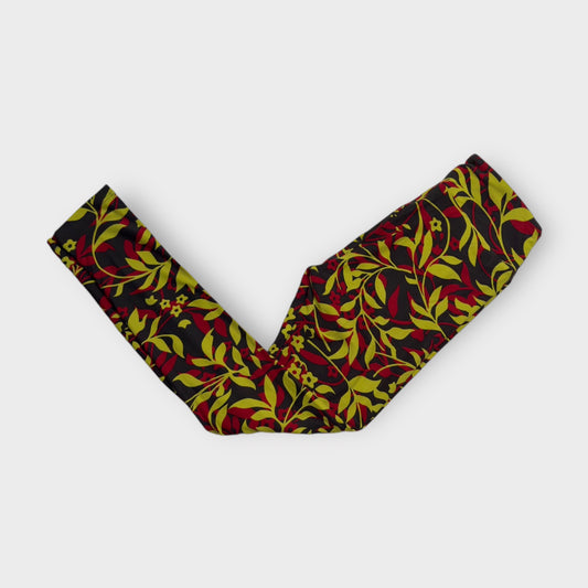 LuLaRoe Womens Leggings | One Size (0-10) | Red & Yellow Floral Print | Soft Stretch Knit | New