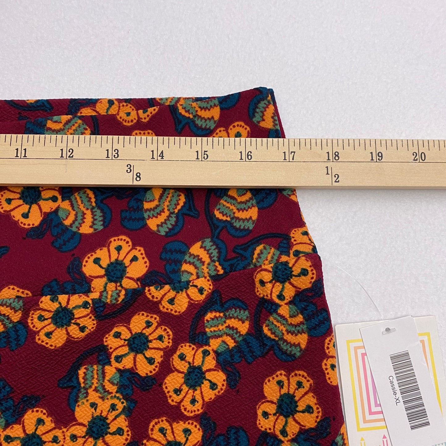 LuLaRoe Cassie Pencil Skirt | XL (18-20) | Red/Yellow Floral | NWT