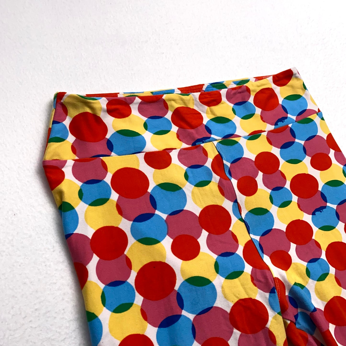 LuLaRoe Leggings | TC (12-18) | Yellow/Red/Blue Multicolor Circle Print | New