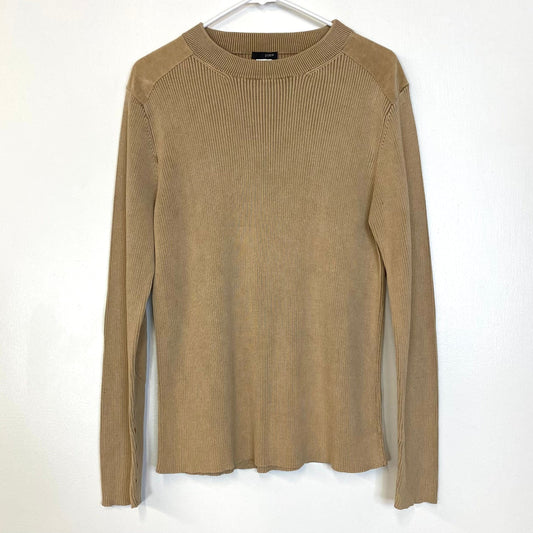 Stylish J.Crew Mens Size XL Beige Sweater w/Corduroy Patches L/s Pre-Owned