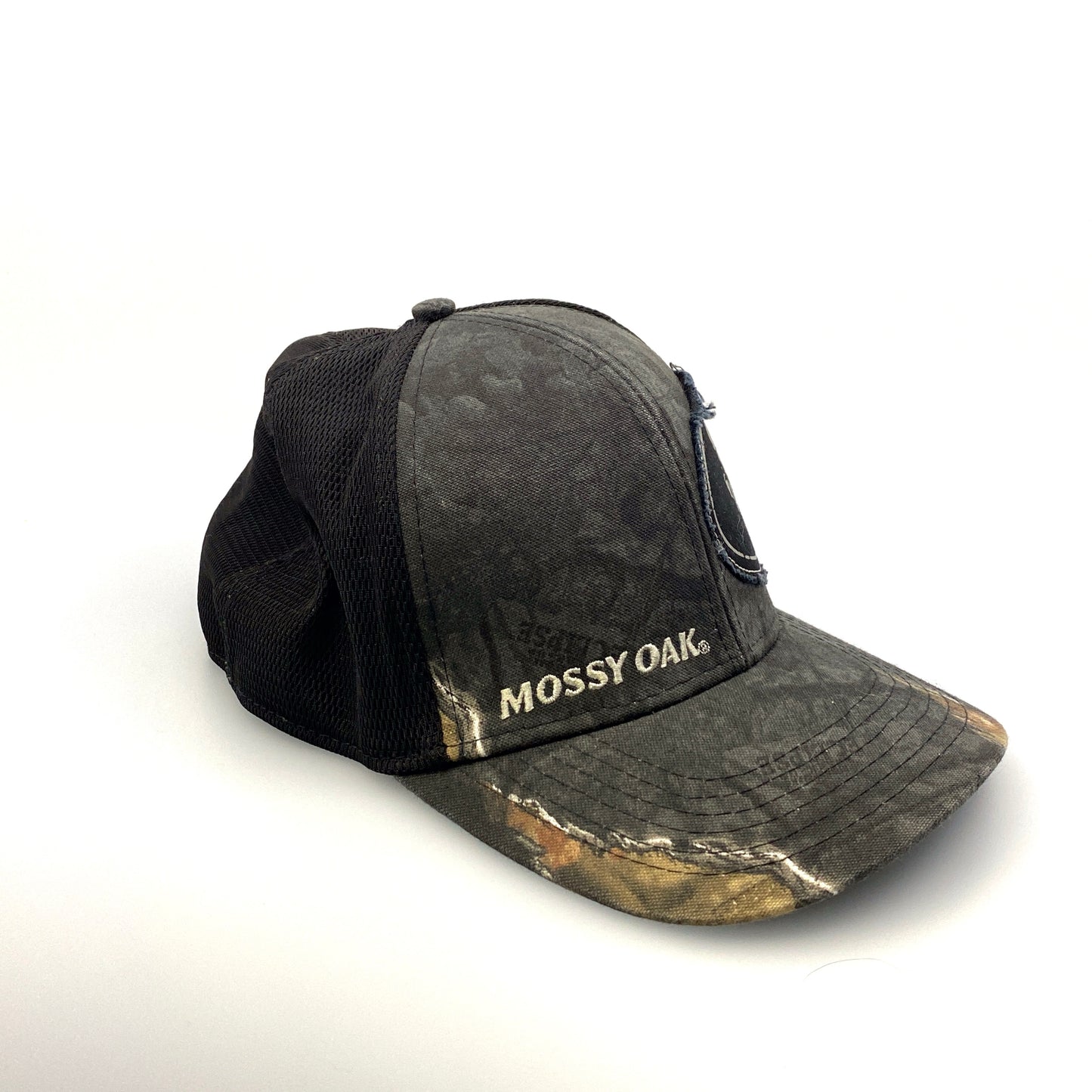 Mossy Oak Hunting Mens L/XL Mesh SnapBack Trucker Hat Gray/Black