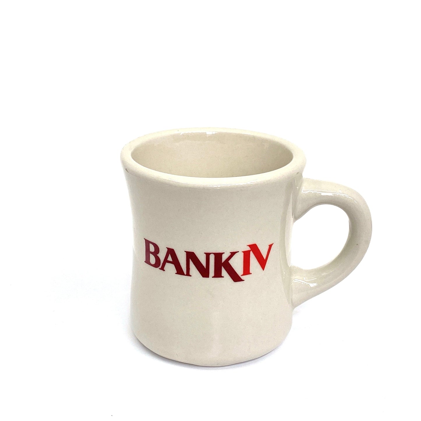 Vintage ‘Bank IV’ Logo Ceramic Coffee Mug Cup Vintage 14 Fl Oz