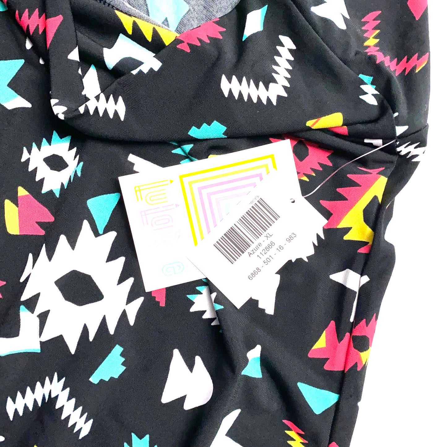 LuLaRoe Womens Azure Skirt | XL (18-20) | Multicolor Abstract Tribal Print | Soft Jersey Knit | NWT