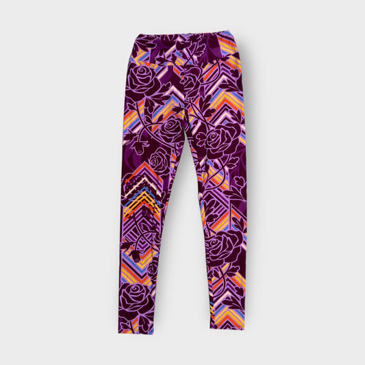 LuLaRoe Leggings | OS (2-10) | Purple/Multicolor Geometric Floral | Buttery Soft | Newl