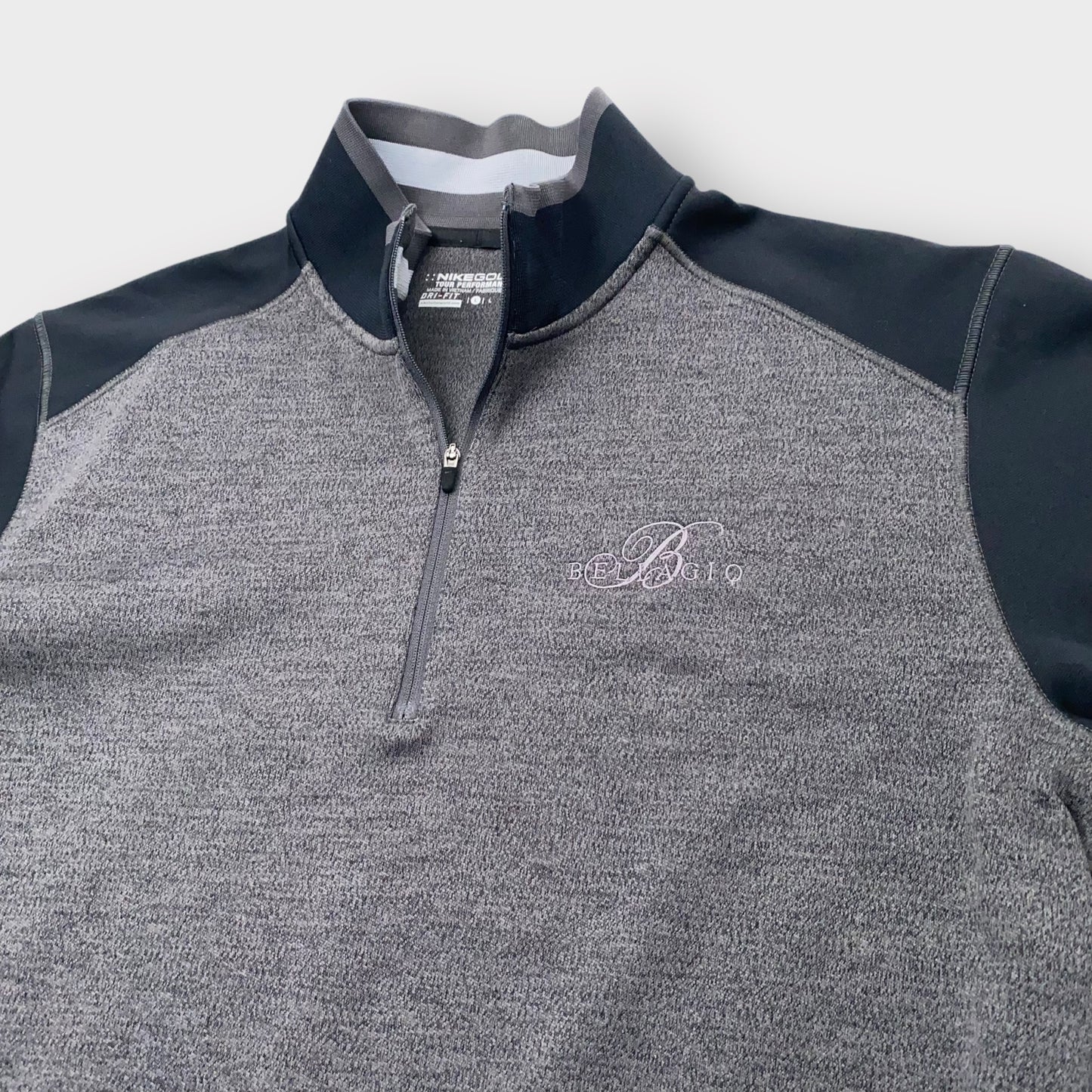 Nike Golf Men's Black and Gray Long Sleeve Pullover Sweatshirt - Size L - Moisture-Wicking Performance