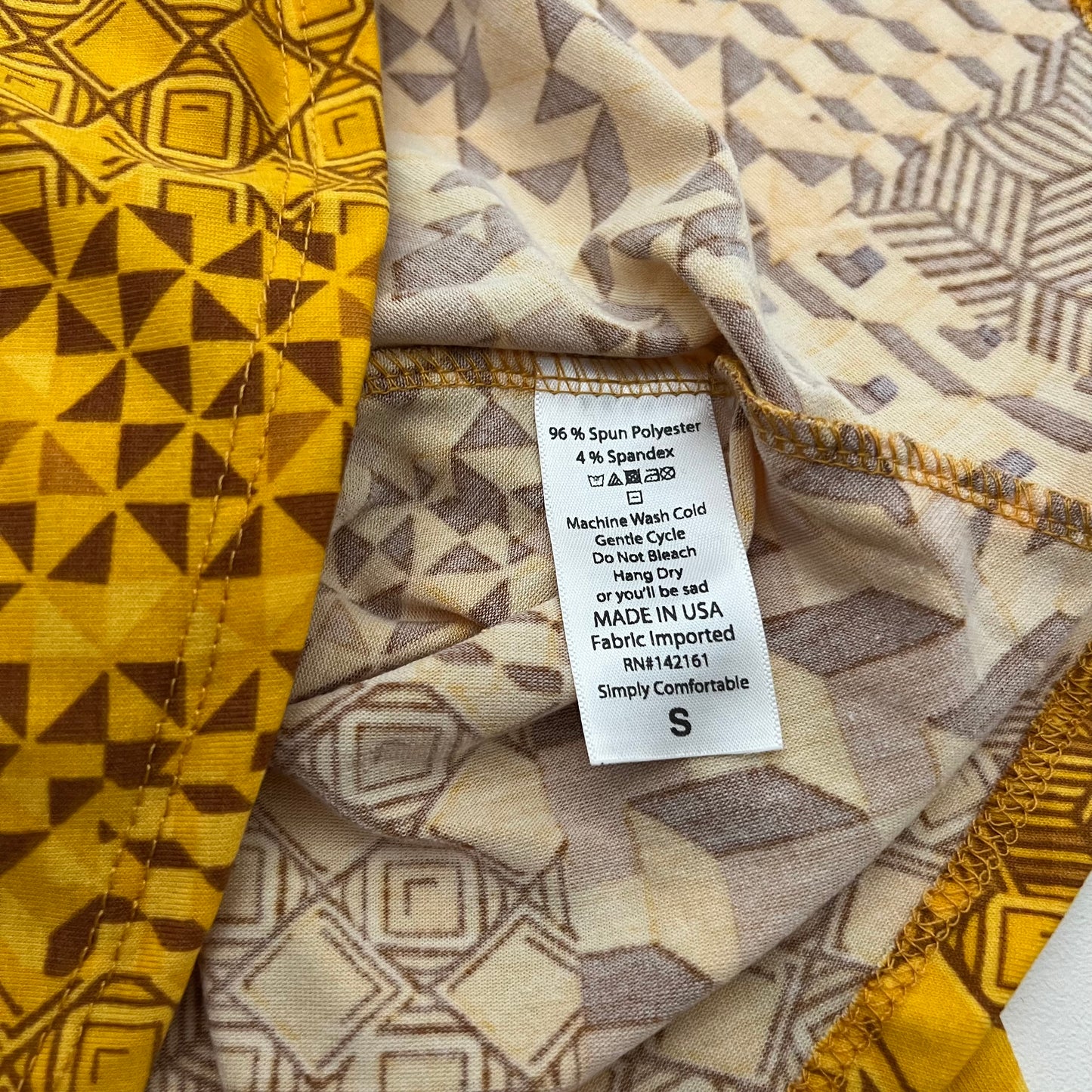 LuLaRoe Azure Skirt | S (2-4) | Yellow/Brown | Geometric/Tribal | NWT