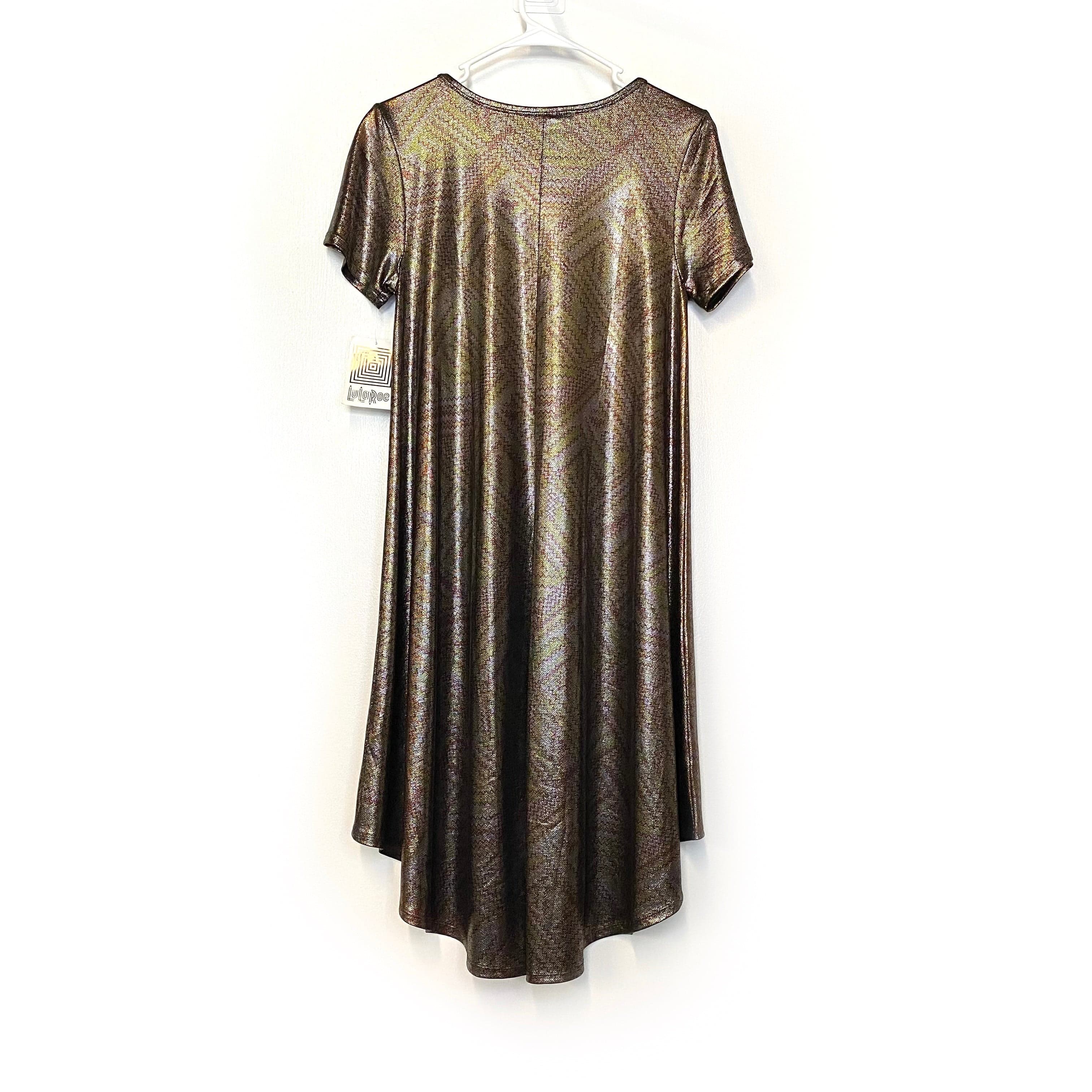 LuLaRoe Women s XS Elegant Carly Swing Dress Metallic Colors Parsimony Shoppes