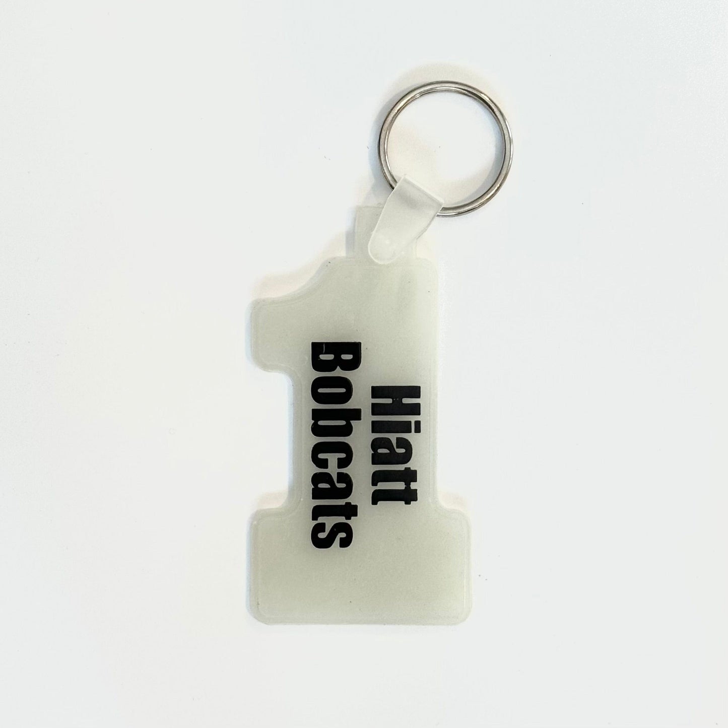 Des Moines, IA Hiatt Bobcats #1 Plastic Keychain Key Ring, Used