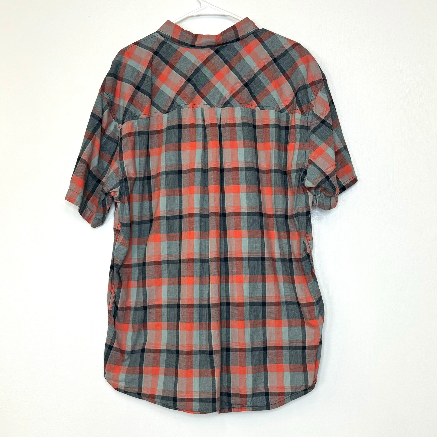 Prana | Mens S/s Plaid Button-Up Casual Shirt | Color: Gray/Black | Size: XX-Large | Pre-Owned