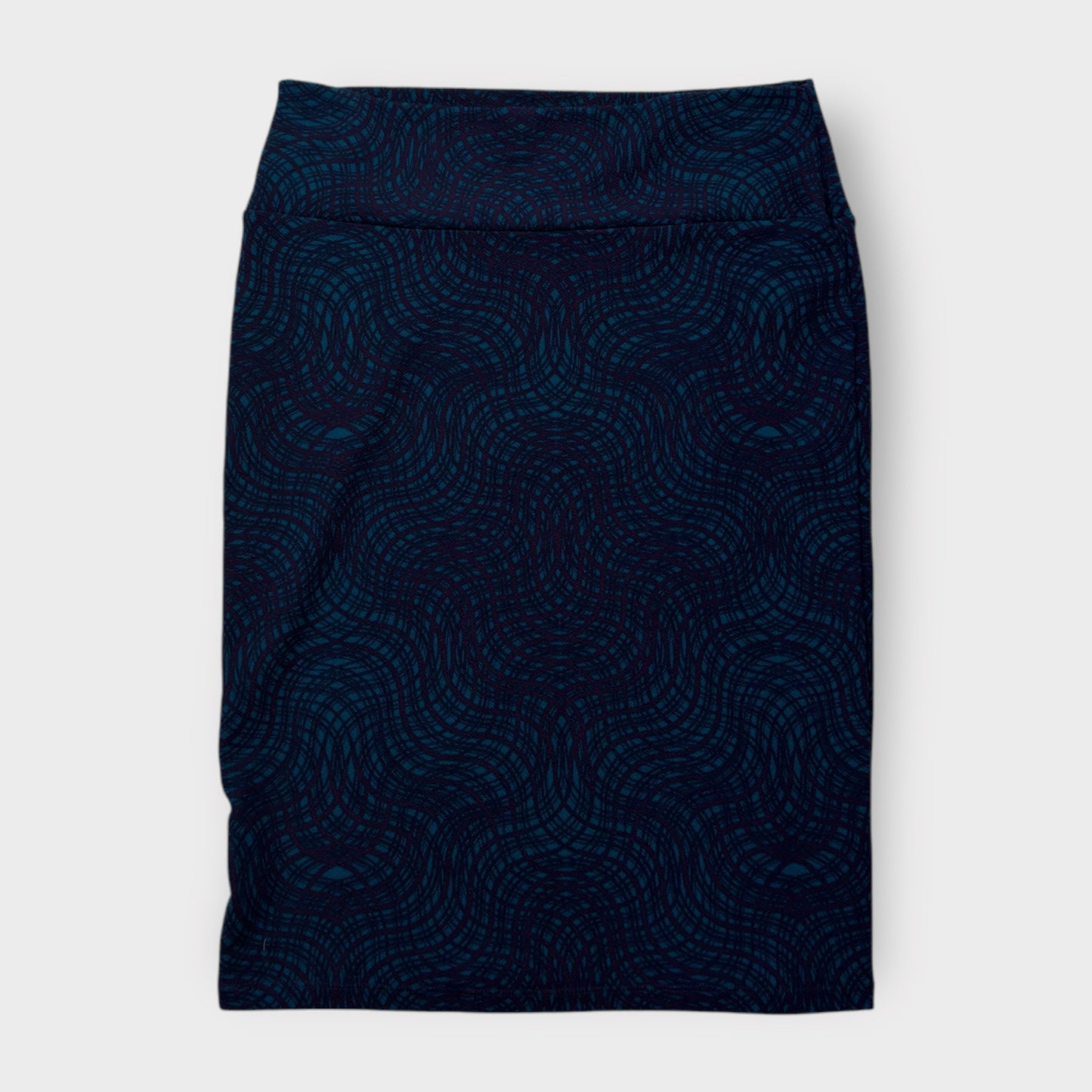 LuLaRoe Cassie Pencil Skirt - Blue Swirl Pattern - Size L (14-16) - NWT