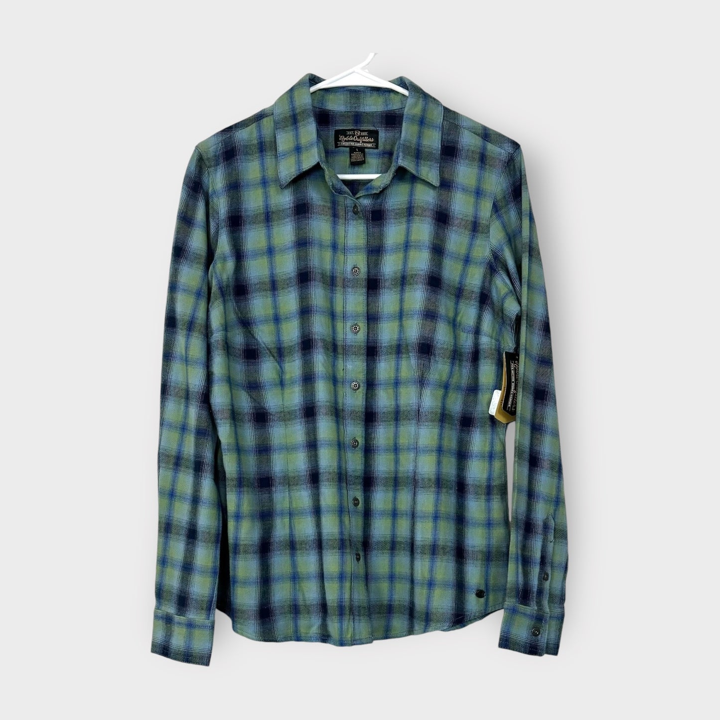 Noble Outfitters Women's Flannel Shirt - Sizes S-3X - Green/Blue Plaid - NWT