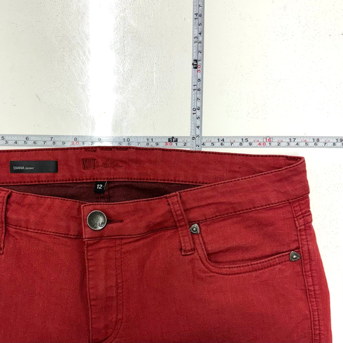 KUT From The Cloth | Denim Skinny Jeans ‘Diana’ | Color: Red | Size: 12 | Pre-Owned