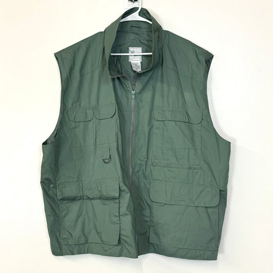 Haband | Mens Utility Field Vest | Color: Green | Size: 4X | Vintage
