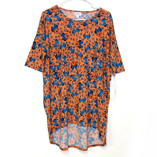 LuLaRoe Disney | ‘Minnie Mouse’ Pattern Irma S/s Tunic Top | Color: Blue/Orange | Size: M | NWT