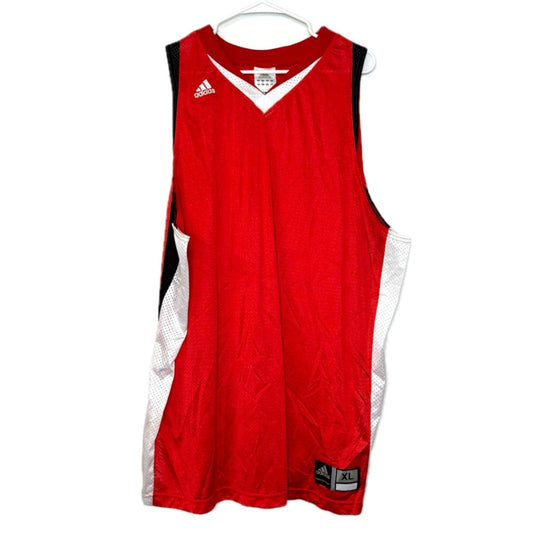 Adidas | Mens Mesh Basketball Mesh Tank Top | Color: Red/White/Black | Size: XL | NEW
