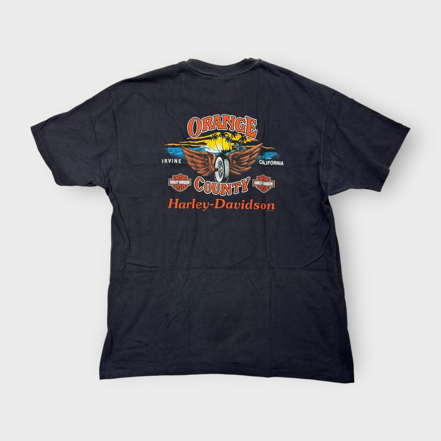 Harley-Davidson Men's Black "Feel the Power" Orange County T-Shirt - Size 2XL - Short Sleeve