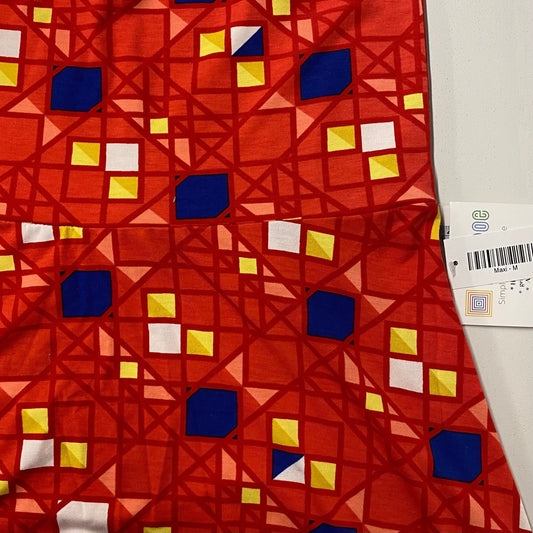 LuLaRoe | Womens Geometric Pop Maxi Skirt | Color: Red/Blue/White | Size: LM| NWT