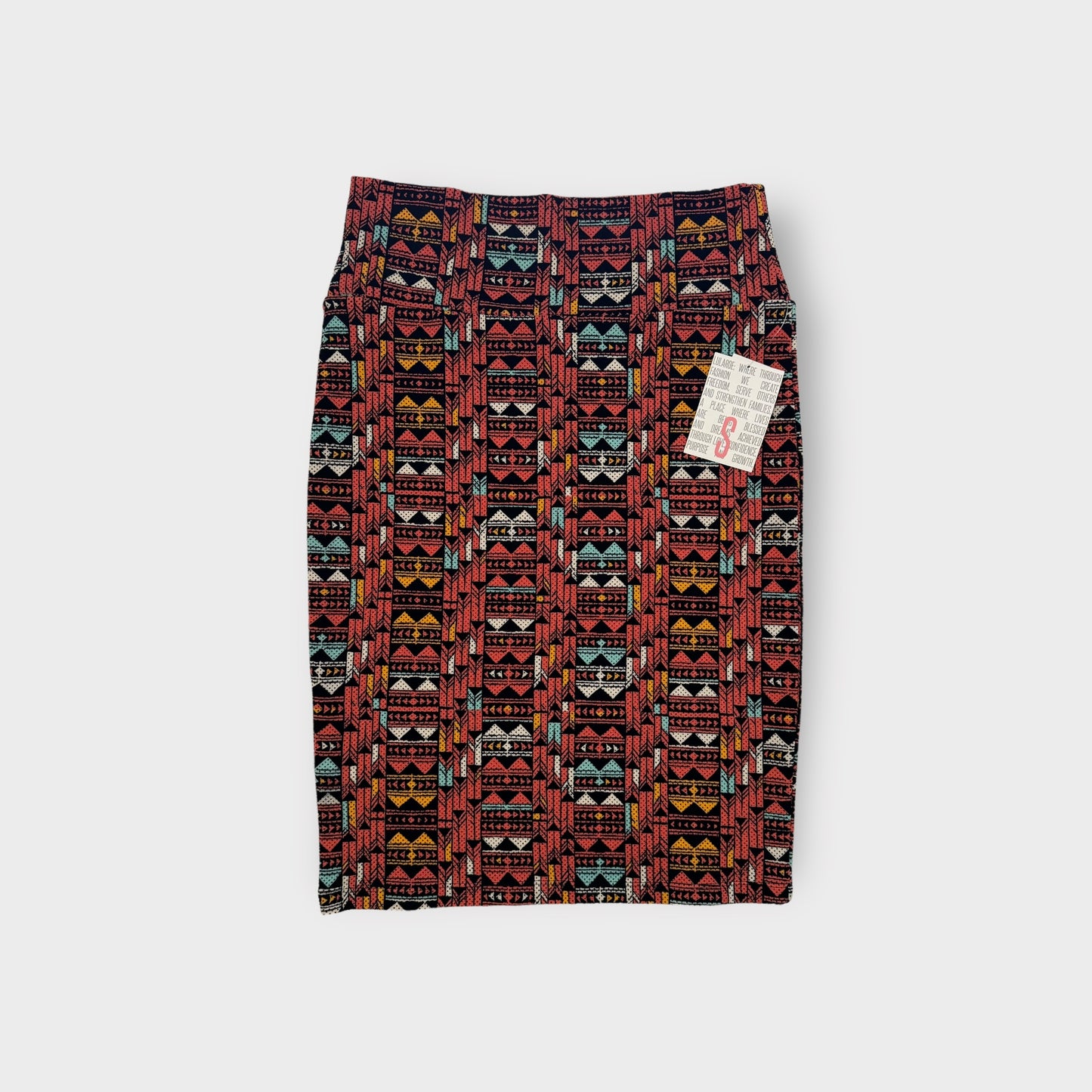 LuLaRoe Cassie Pencil Skirt | S (6-8) | Orange | Tribal | NWT