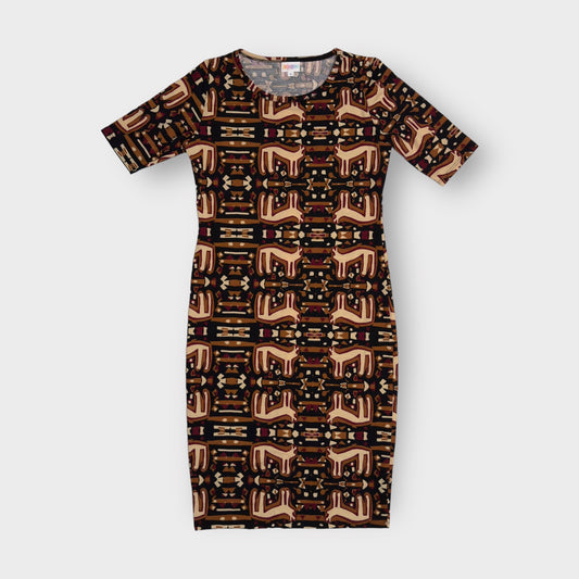 LuLaRoe Julia Bodycon Dress | S (4-6) | Brown/Black Animal Print | NWT