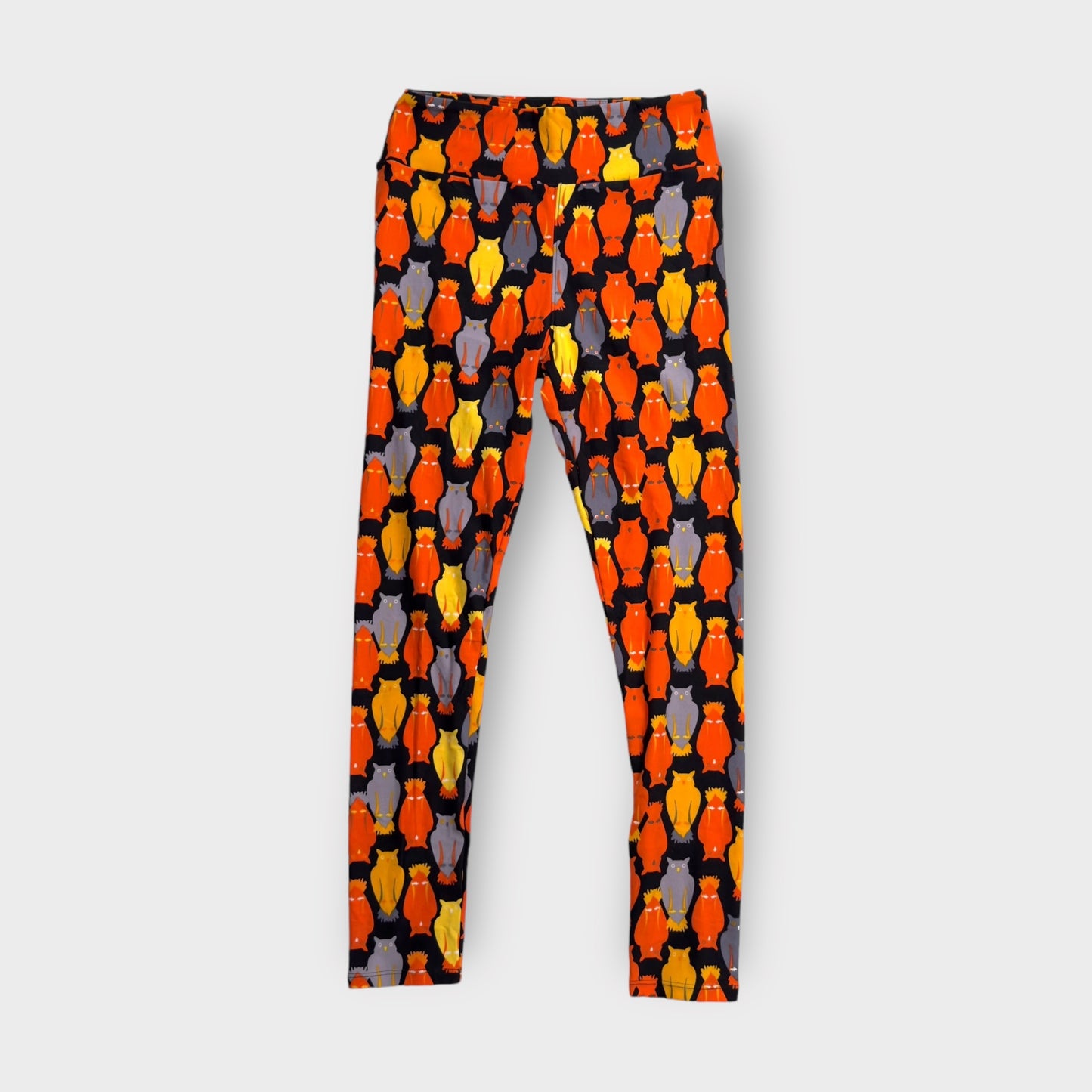 LuLaRoe Leggings | OS (2-10) | Black/Orange/Yellow Owls | Buttery Soft | New