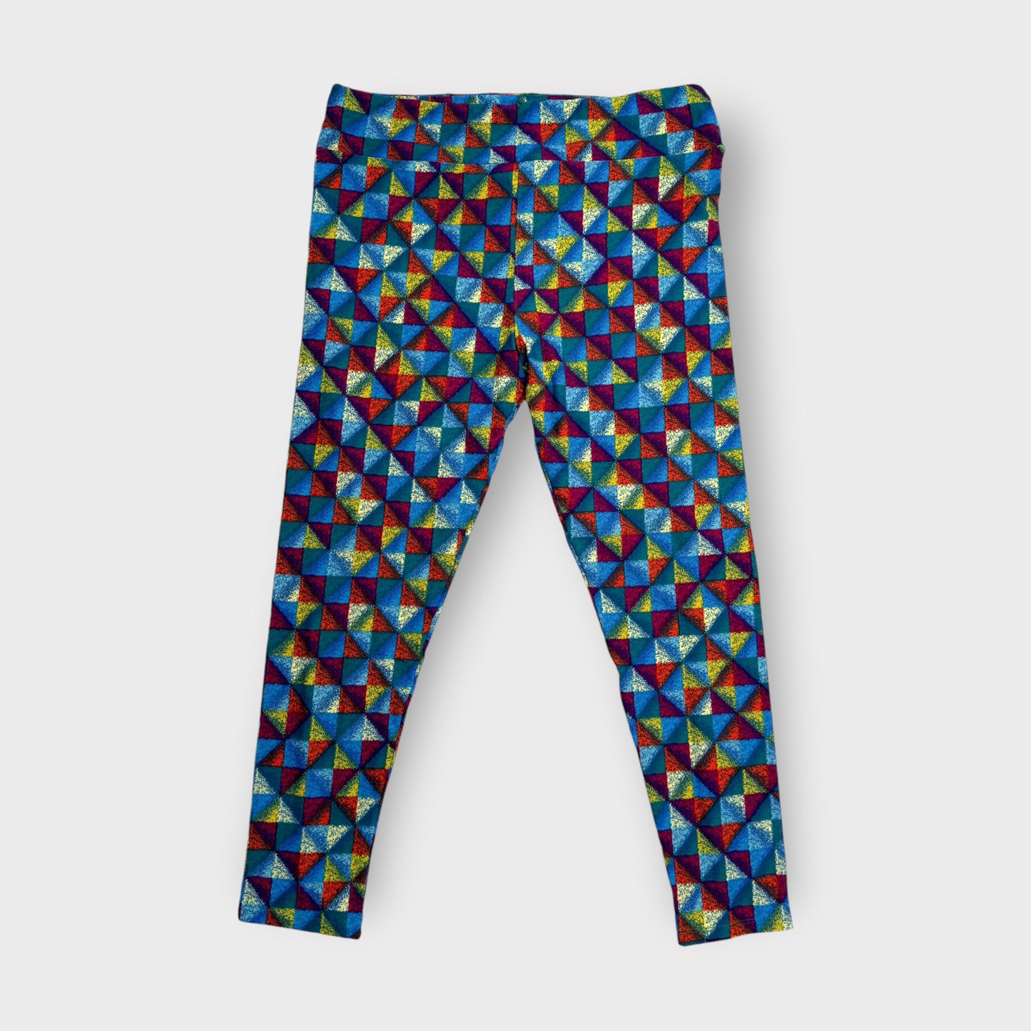 LuLaRoe Print Leggings | TC2 (20-26) | Blue/Multicolor Tessellated Kaleidoscope Pattern | New