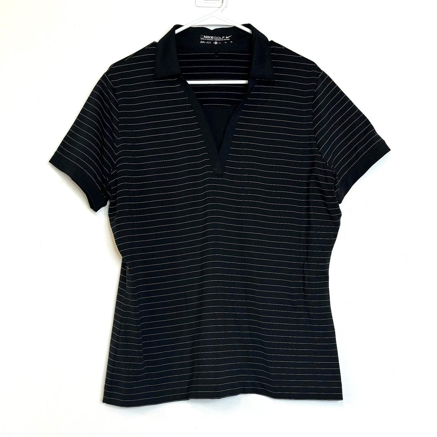 NIKE GOLF | Womens Striped S/s Golf Top | Color: Black/White | Size: XL | Pre-Owned