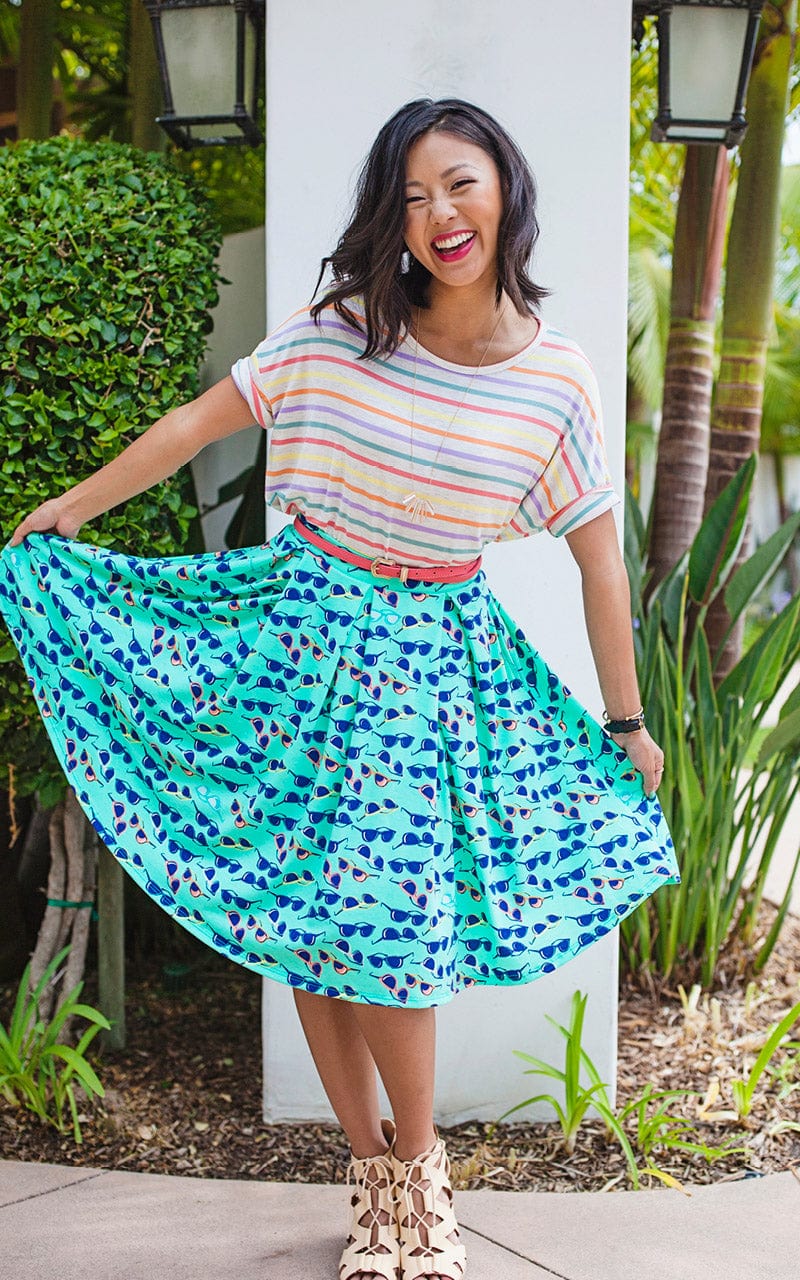 Mustard clearance dot skirt