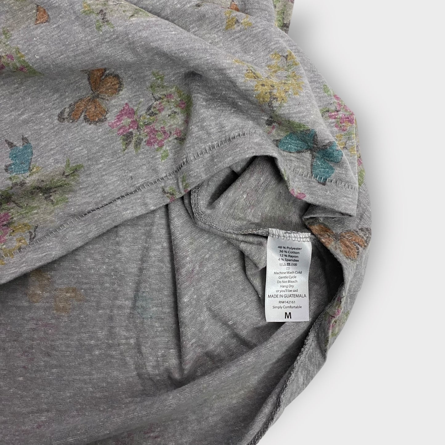 LuLaRoe Irma S/s Tunic | M (10-12) | Gray Butterflies Heathered | NWT