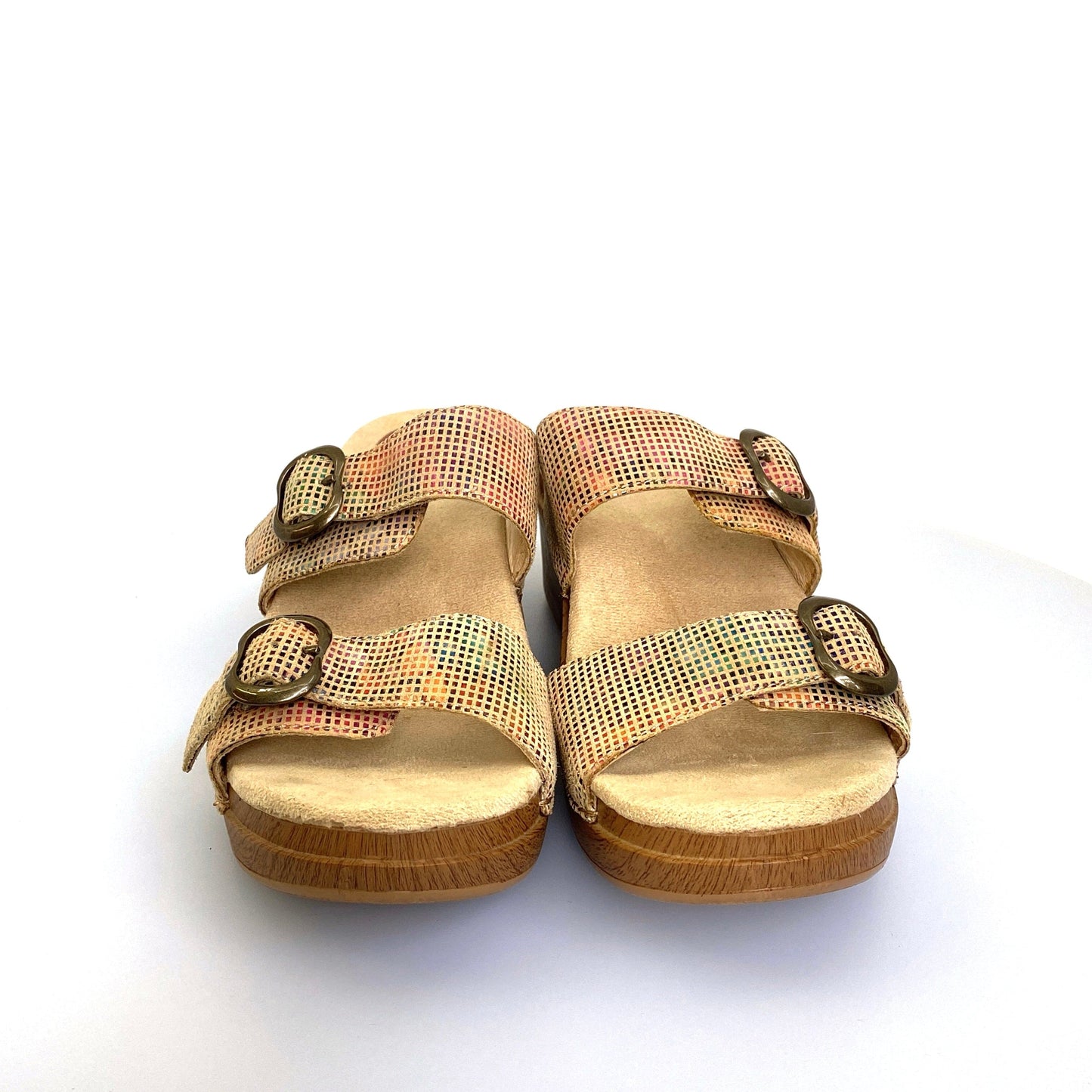 Sophie Sand Stained Glass Slide Sandal by Dansko, Size 41 Leather Pre-Owned