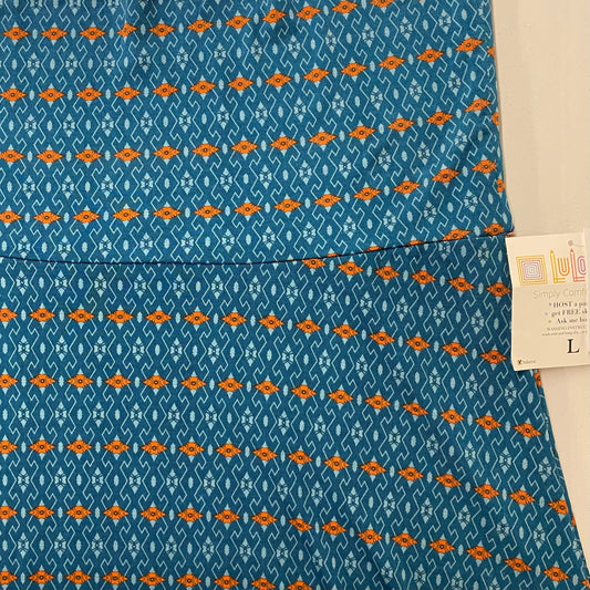 LuLaRoe | Womens Diamond Pattern Maxi Skirt | Color: Orange/Blue | Size: L | NWT