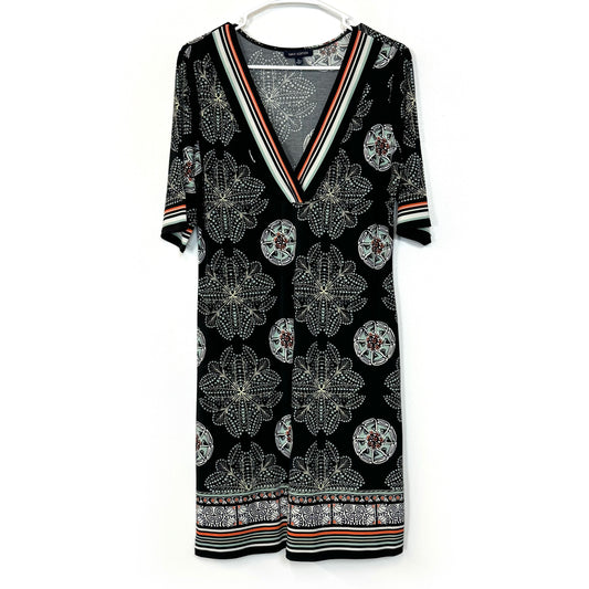 Max Studio | Womens Mandala Print 1/2 Sleeve Dress | Color: Black/White | Size: XL | Pre-Owned