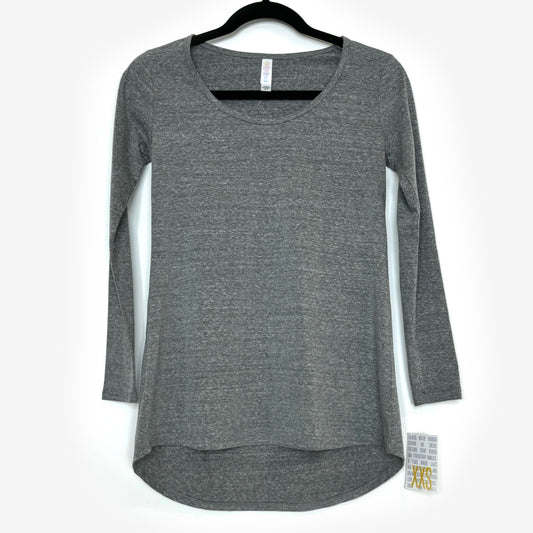 LuLaRoe Vault | Lynnae High-Low L/s Top | Size: XXS (00-0) | Gray | Heathered | NWT