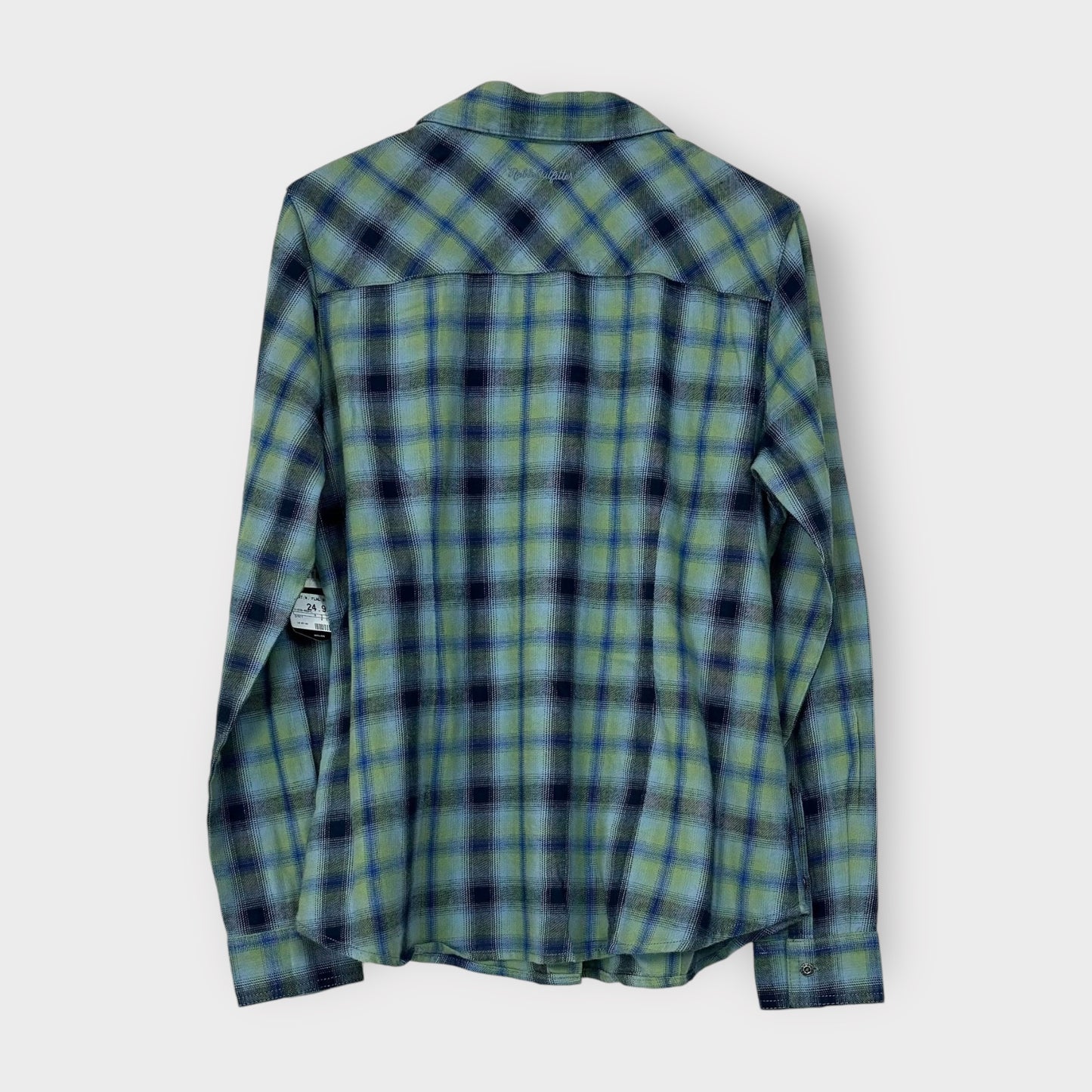 Noble Outfitters Womens Flannel Shirt | Size S-3X | Green/Blue Plaid | Soft Cotton | NWT