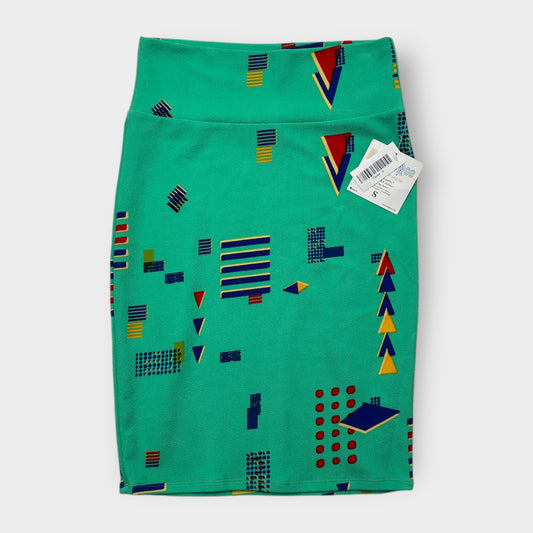 LuLaRoe Cassie Pencil Skirt - Green Geometric - Women's S (4-6) - NWT