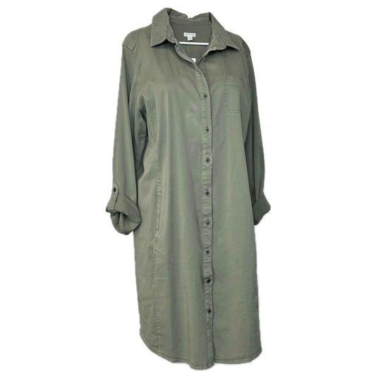 J.Jill | Live-In-Chino Missy Shirt Dress | Color: Soft Olive Green | Size: 14 | NWT