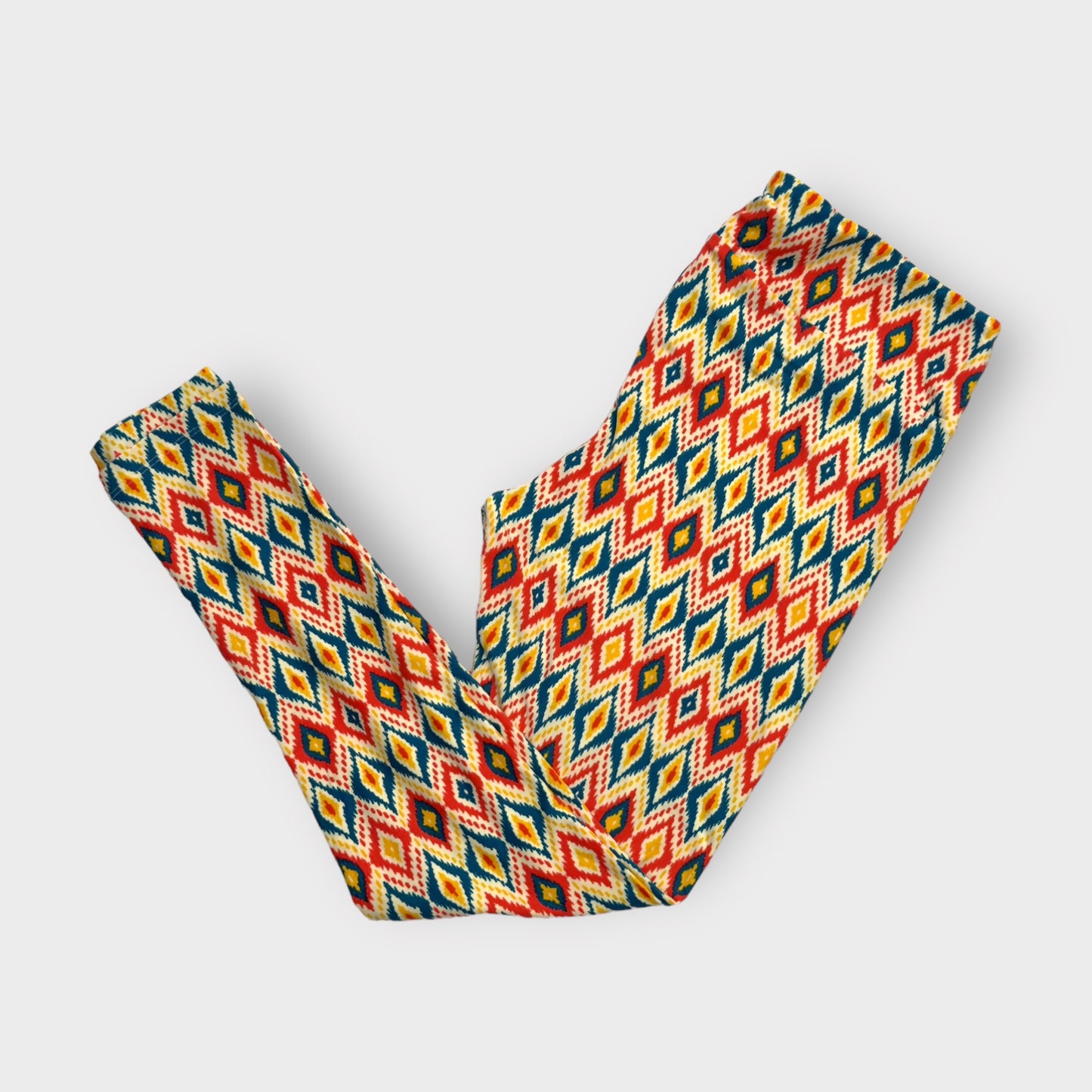 LuLaRoe Print Leggings | TC (12-18) | Multicolor Geometric Ikat | New