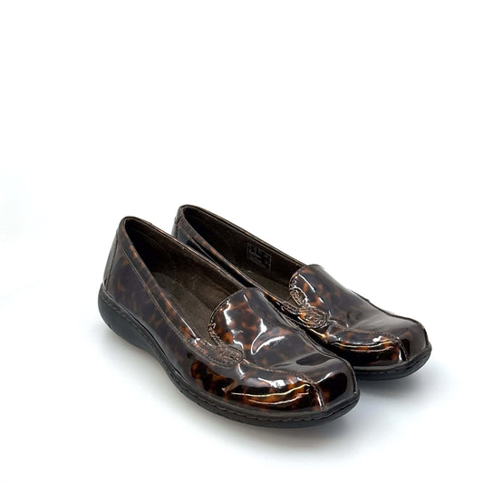 Clarks Collection | Womens Tortoise Patent Loafers | Color: Brown | Size: 8.5 | Pre-Owned