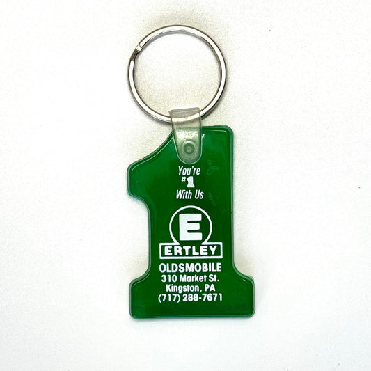 Vintage ‘Ertley Oldsmobile -  Kingston, PA’ Keychain Key Ring Rubber #1