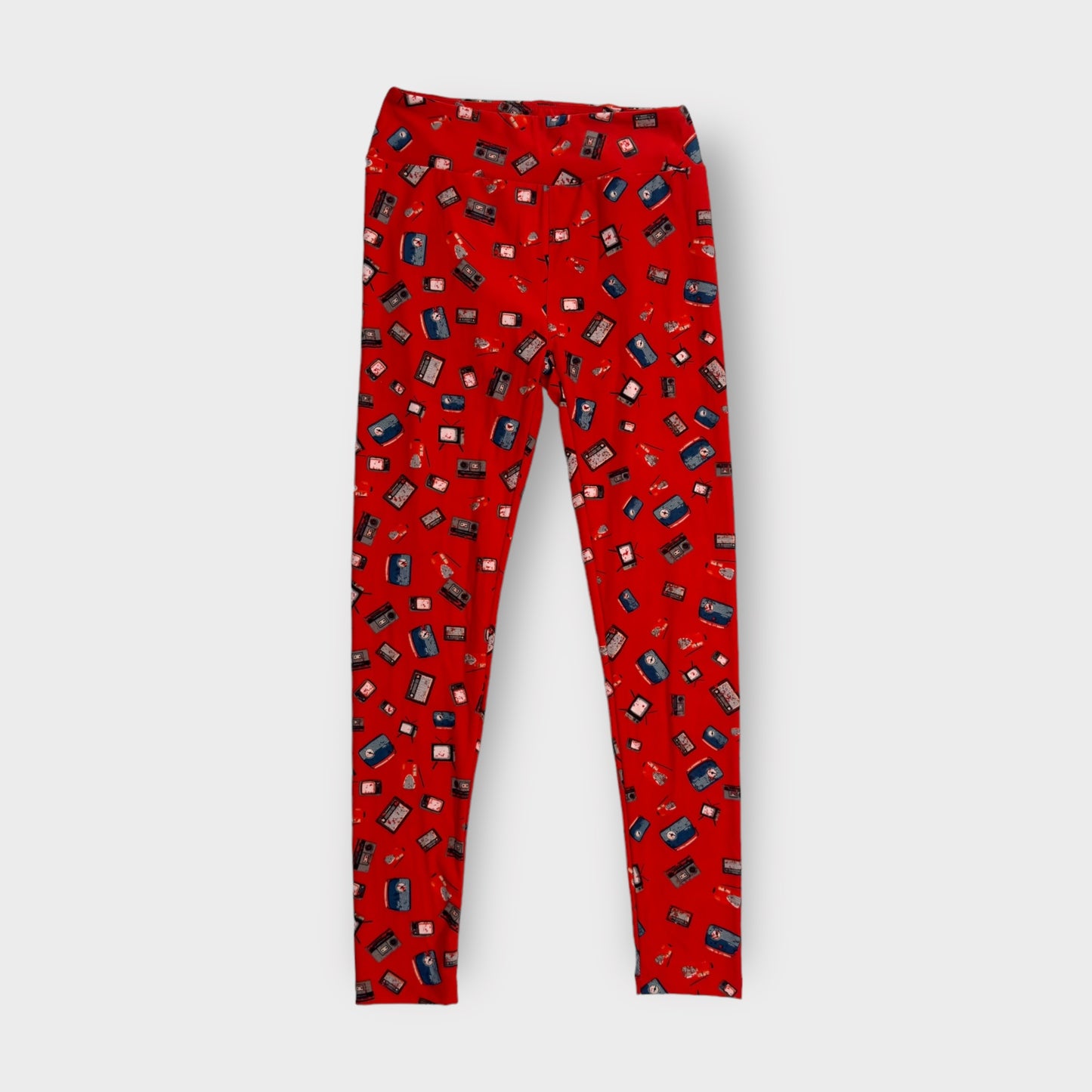 LuLaRoe Leggings | OS (2-10) | Red Vintage Radios | Buttery Soft | New