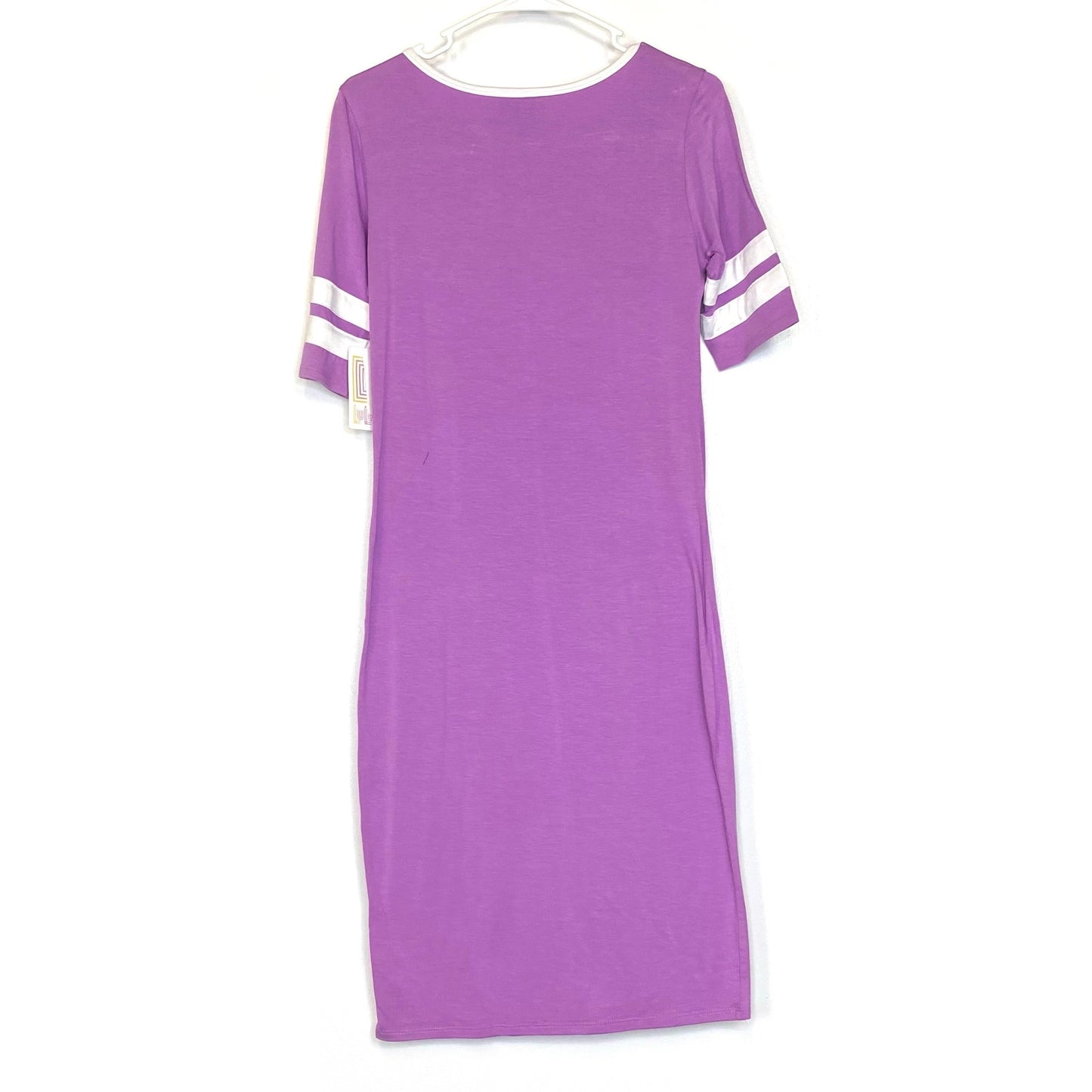 LuLaRoe Julia Bodycon Dress | S (4-6) | Purple/white | Solid | NWT