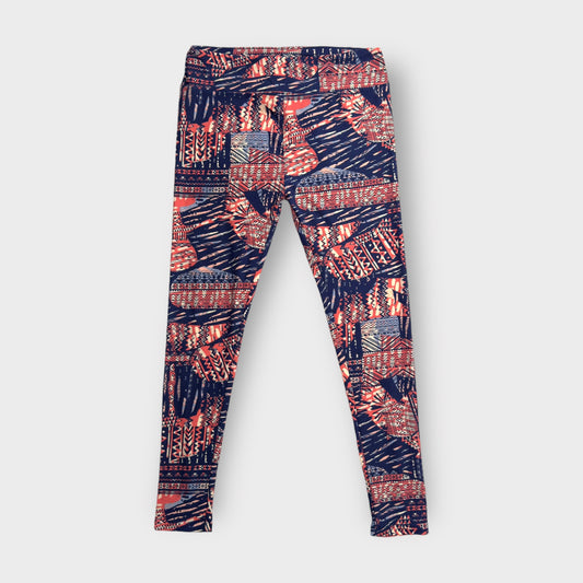 LuLaRoe Leggings | TC (12-18) | Blue/Orange/Multicolor Abstract | Buttery Soft | New