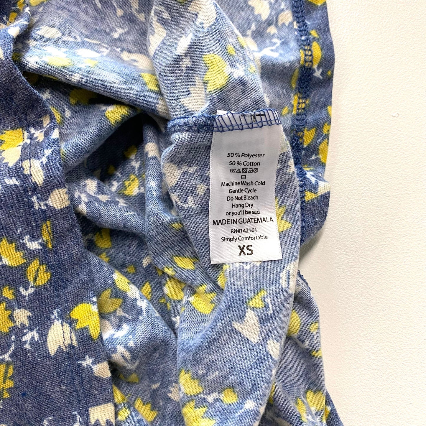 LuLaRoe Womens XS Blue/Yellow/White Ditsy Floral 'Carly' S/s Swing Dress NWT