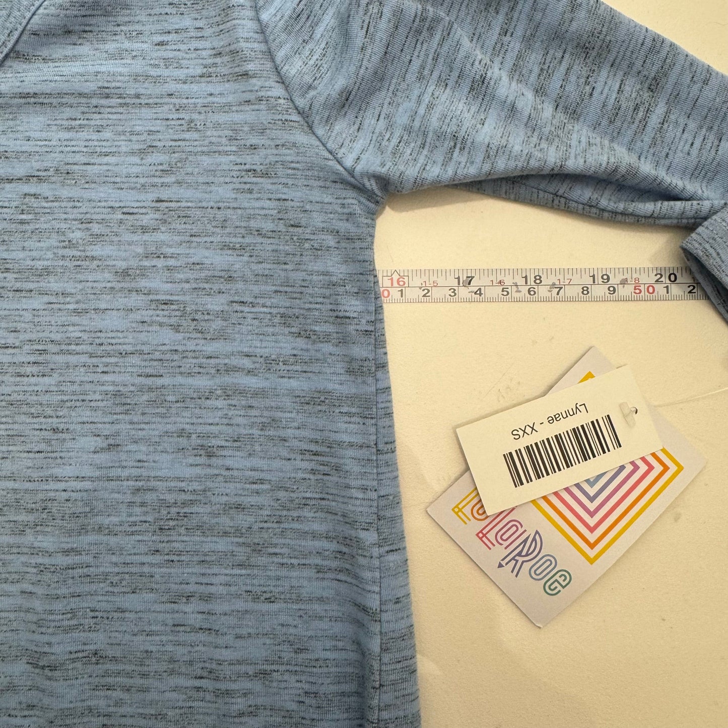 LuLaRoe Vault | Lynnae High-Low L/s Top | Size: XXS (00-0) | Light Blue | Heathered | NWT