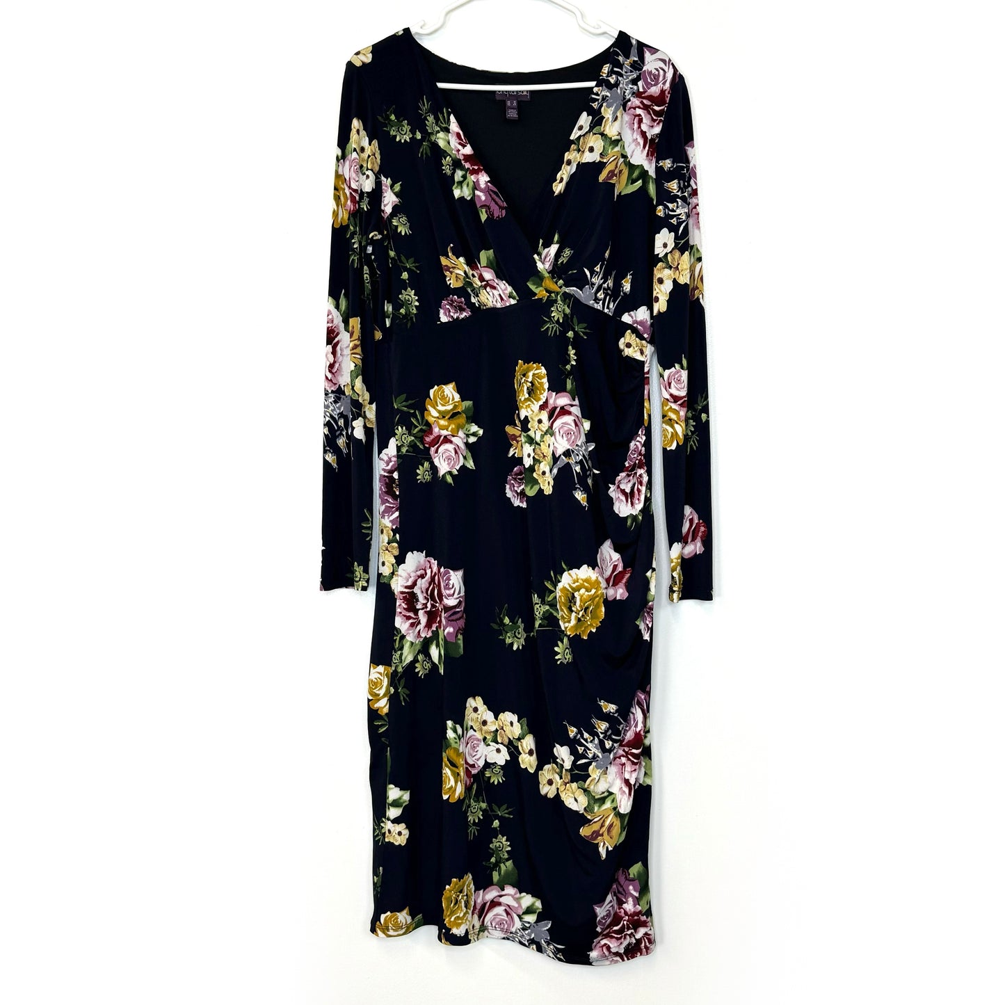 Long Tall Sally | Womens L/s Floral Dress | Color: Navy Blue | Size: 12 | Pre-Owned