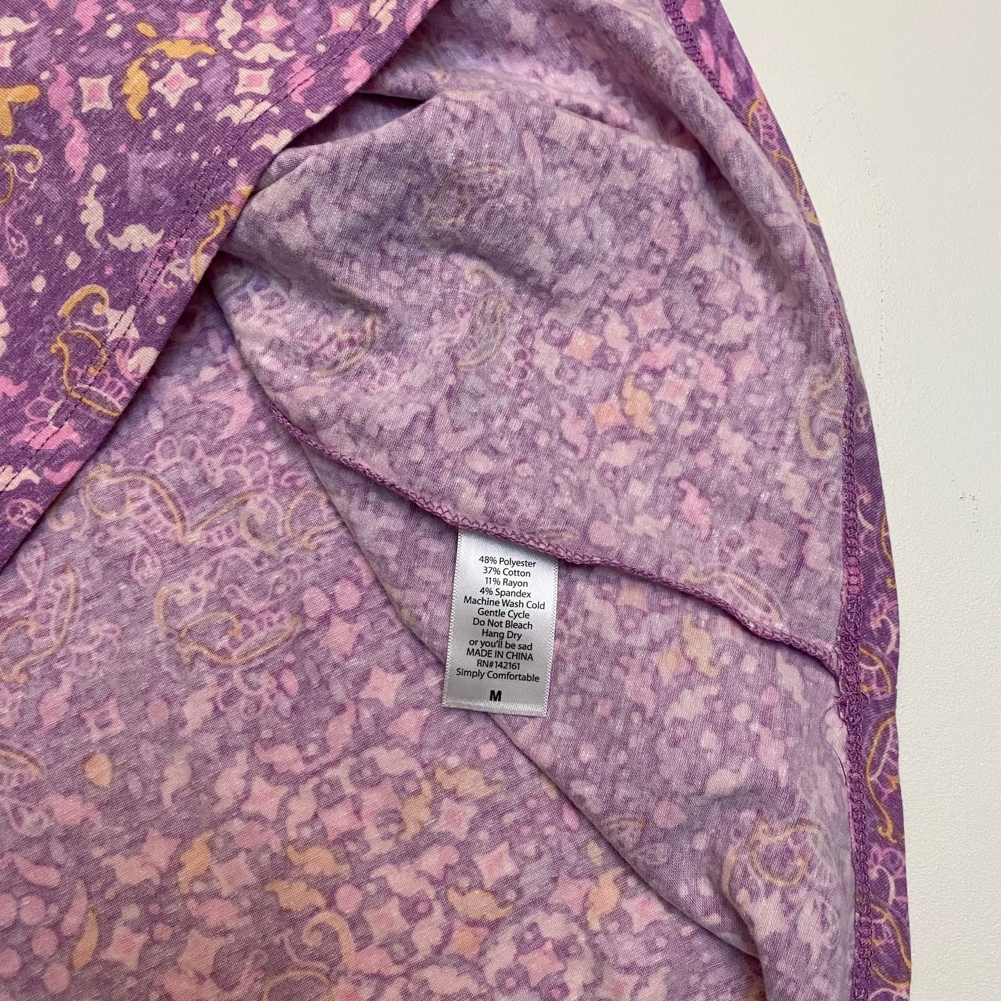 Lularoe Irma Tunic | M (10-12) | Purple Floral | S/s | NWT