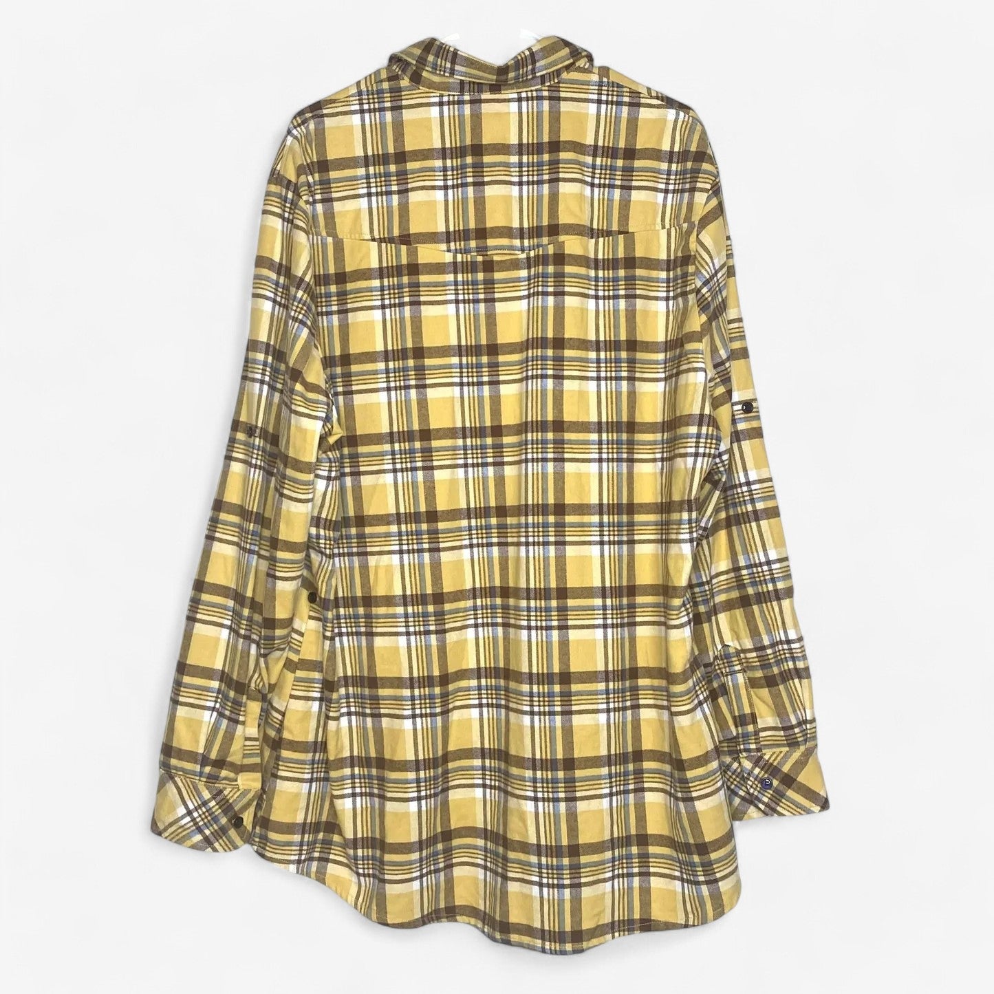 Matchstick Women's Yellow Plaid Flannel Button-Up Shirt - Size XXL - Long Sleeve