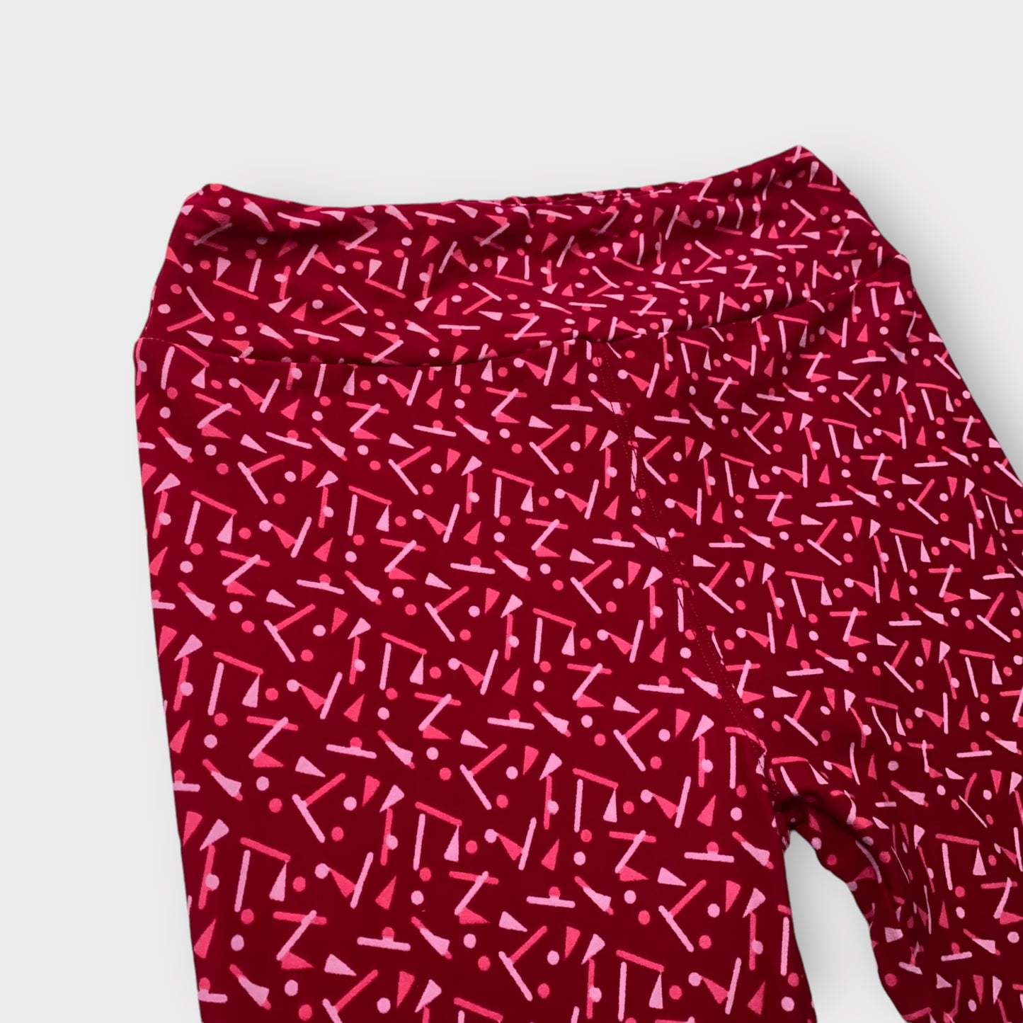 LuLaRoe Womens Leggings | One Size (2-10) | Red/Pink Geometric Print | Stretchy Soft | New