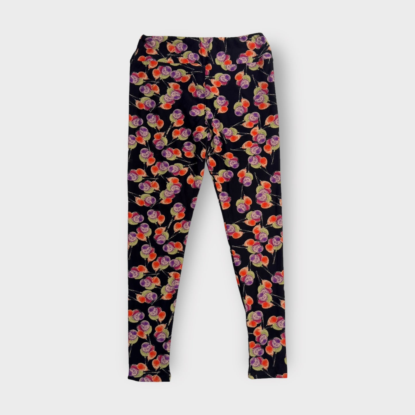 LuLaRoe Print Leggings | TC (12-18) | Black w/Colorful Balloon Pattern | New